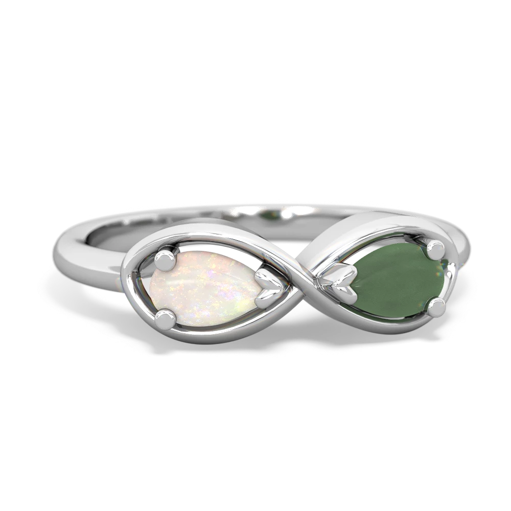 Opal Infinity 14K White Gold ring R5050