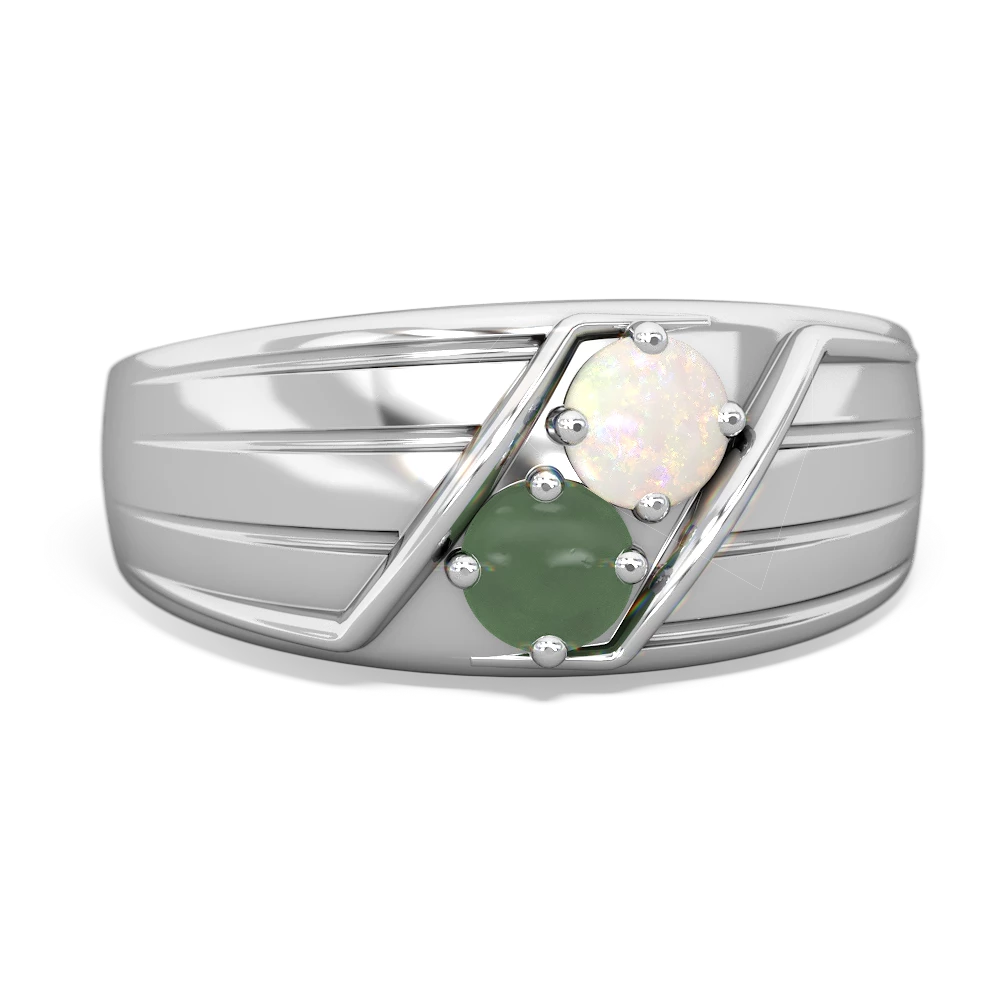 Opal Men's Streamline 14K White Gold ring R0460