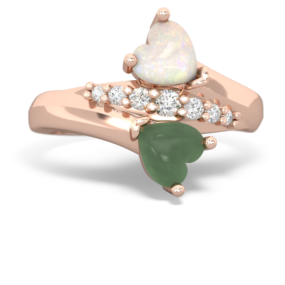 Opal Heart To Heart 14K Rose Gold ring R2064