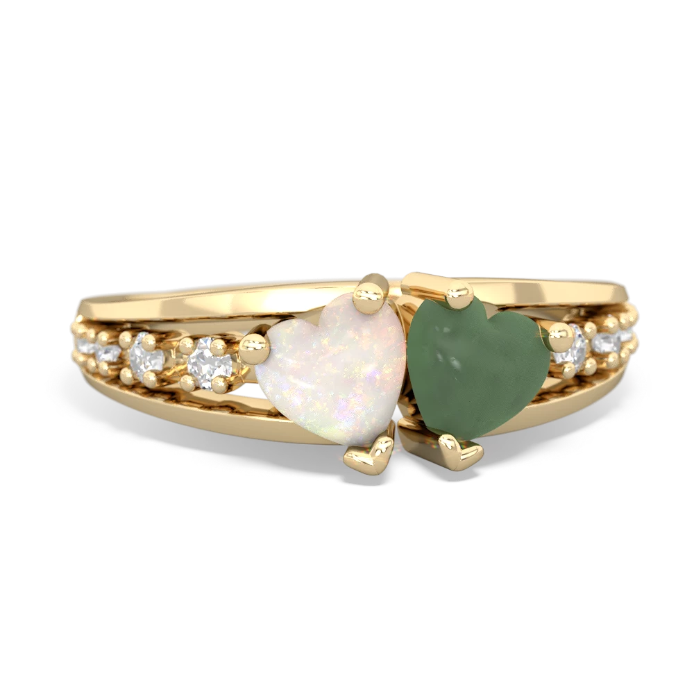 Opal Heart To Heart 14K Yellow Gold ring R3342