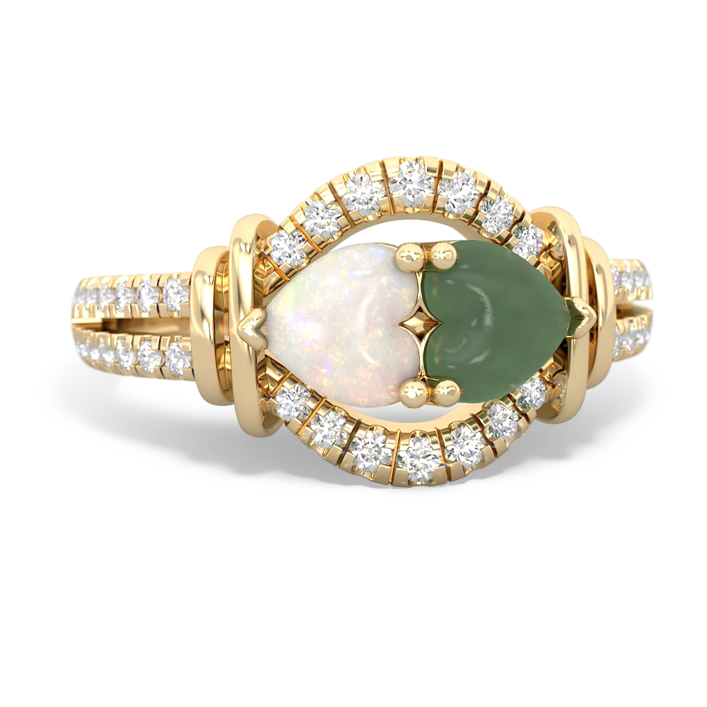 Opal Art-Deco Keepsake 14K Yellow Gold ring R5630