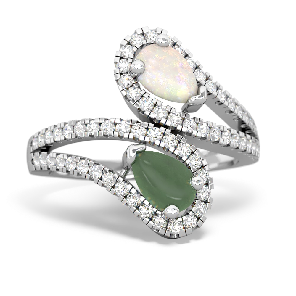 Opal Diamond Dazzler 14K White Gold ring R3000