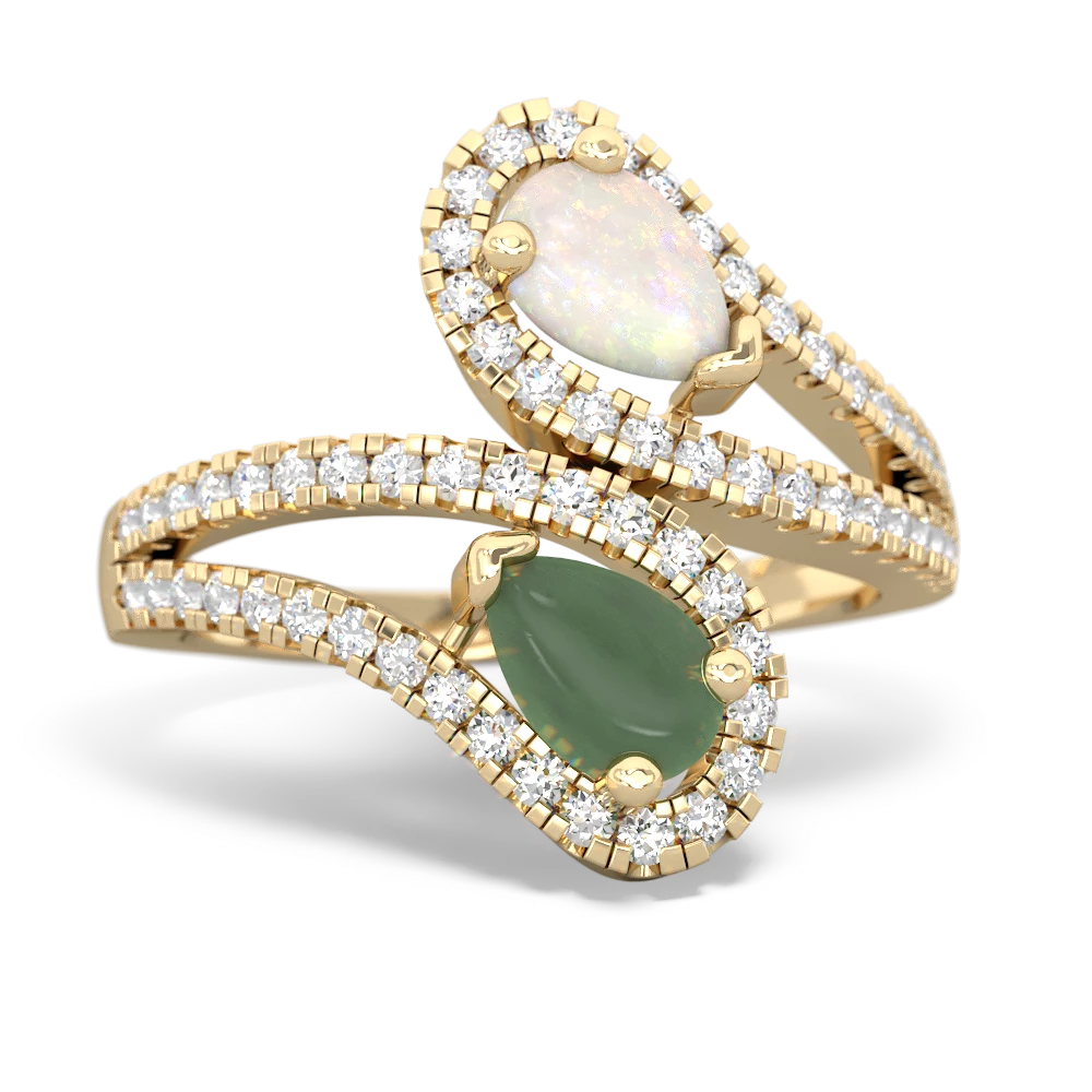 Opal Diamond Dazzler 14K Yellow Gold ring R3000