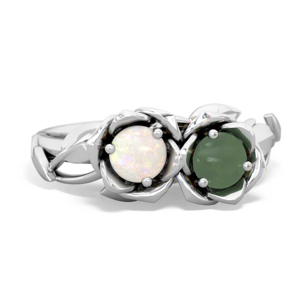 Opal Rose Garden 14K White Gold ring R5510