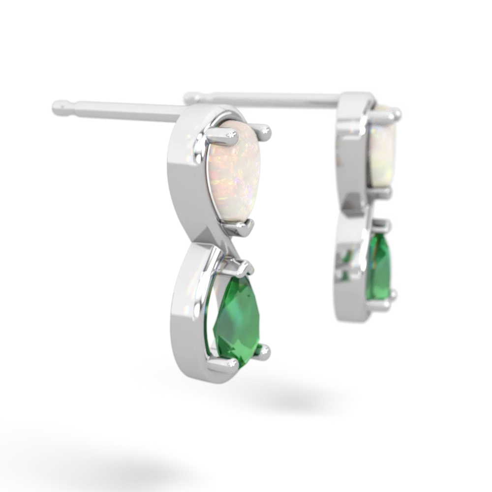 Opal Infinity 14K White Gold earrings E5050