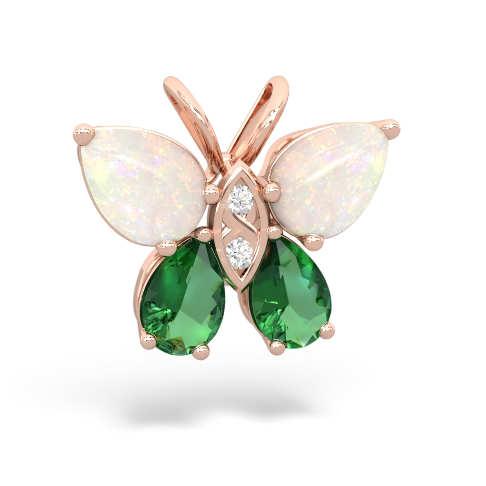 Opal Butterfly 14K Rose Gold pendant P2215