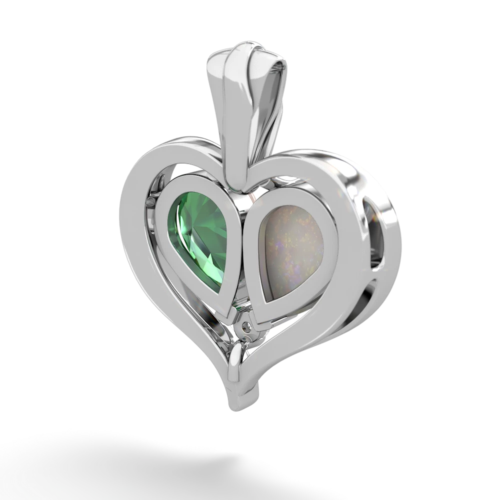 Opal Two Become One 14K White Gold pendant P5330