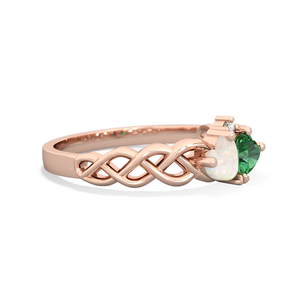 Opal Heart To Heart Braid 14K Rose Gold ring R5870