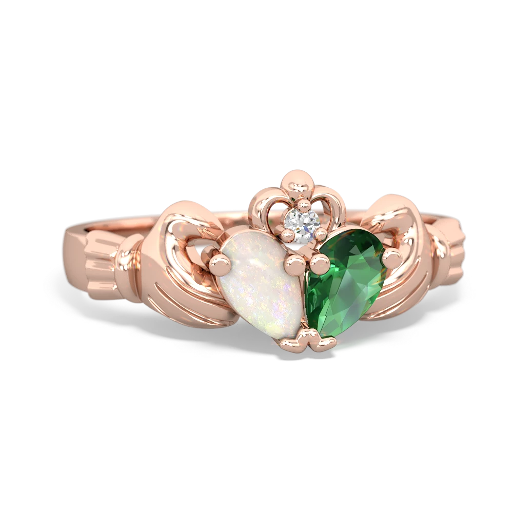 Opal 'Our Heart' Claddagh 14K Rose Gold ring R2388