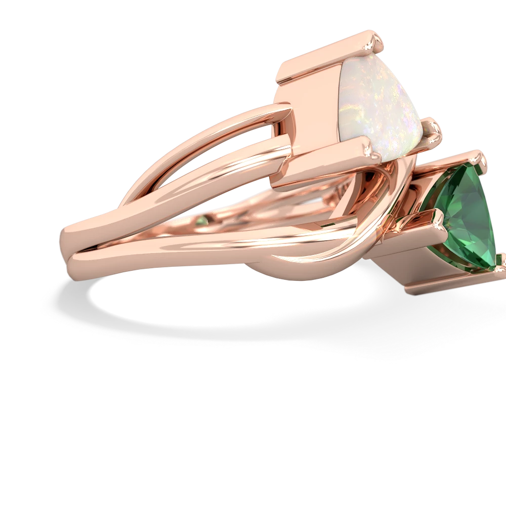 Opal Split Band Swirl 14K Rose Gold ring R2341