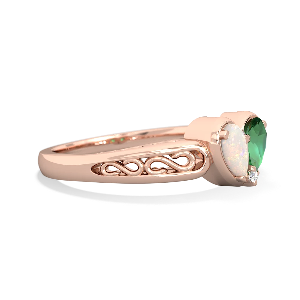 Opal Filligree 'One Heart' 14K Rose Gold ring R5070