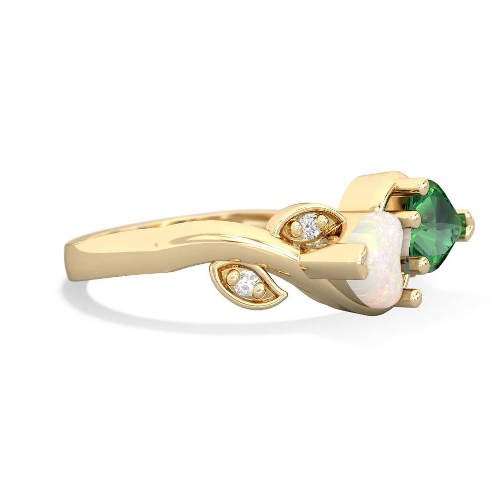 Opal Floral Elegance 14K Yellow Gold ring R5790