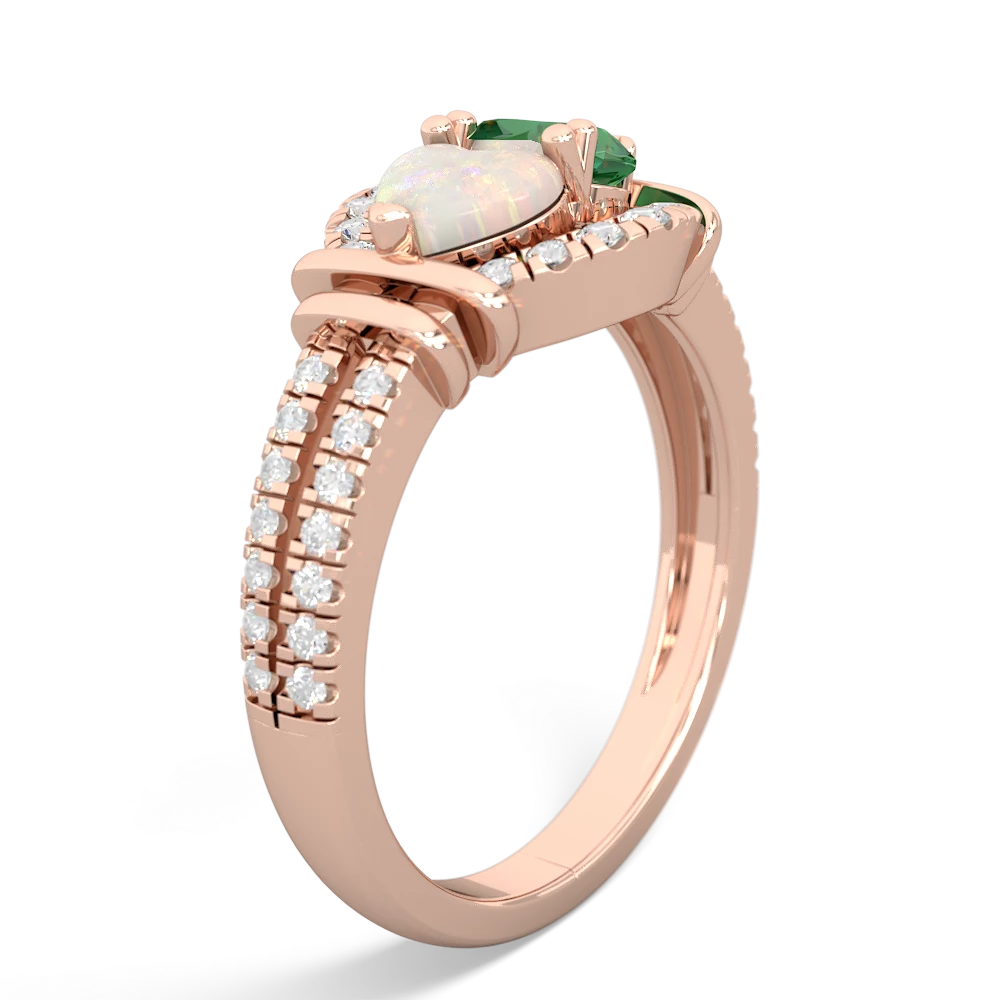 Opal Art-Deco Keepsake 14K Rose Gold ring R5630