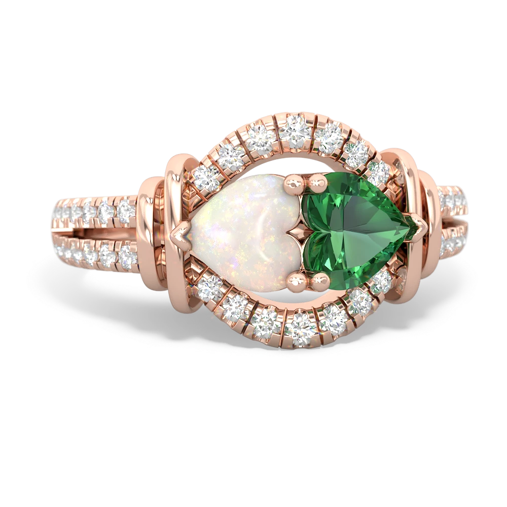 Opal Art-Deco Keepsake 14K Rose Gold ring R5630