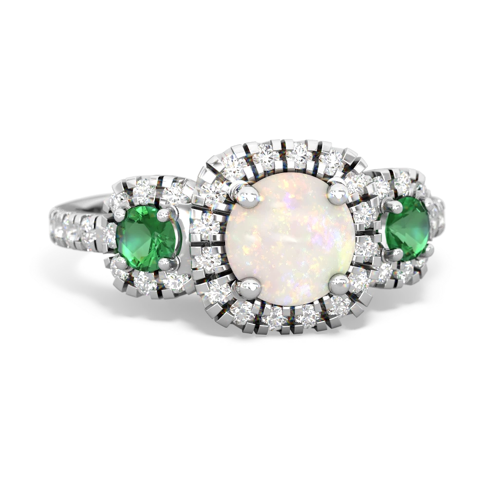 Opal Regal Halo 14K White Gold ring R5350