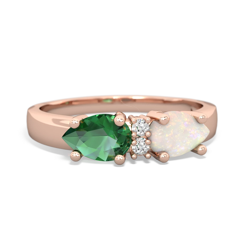Opal Pear Bowtie 14K Rose Gold ring R0865