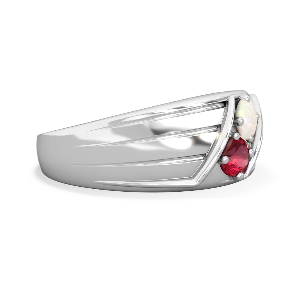 Opal Men's Streamline 14K White Gold ring R0460