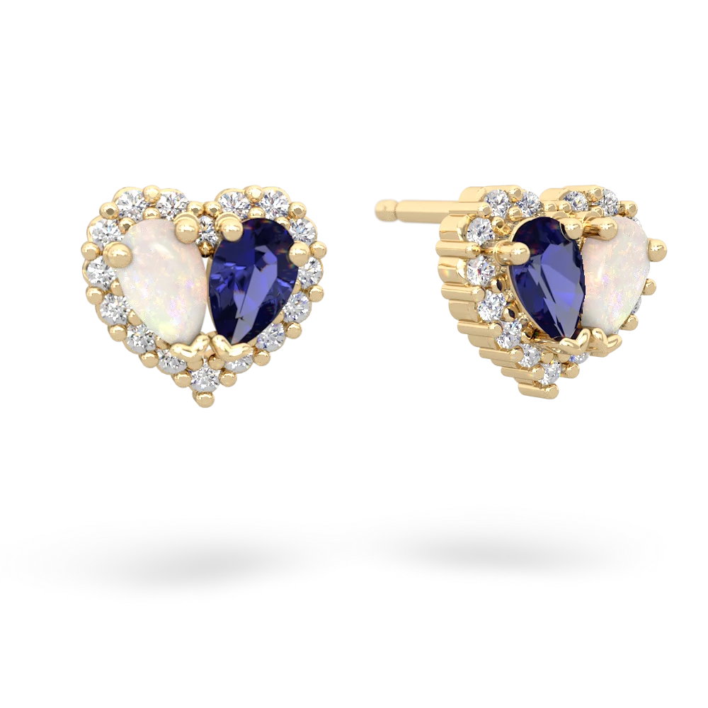 Opal Halo 14K Yellow Gold earrings E7008