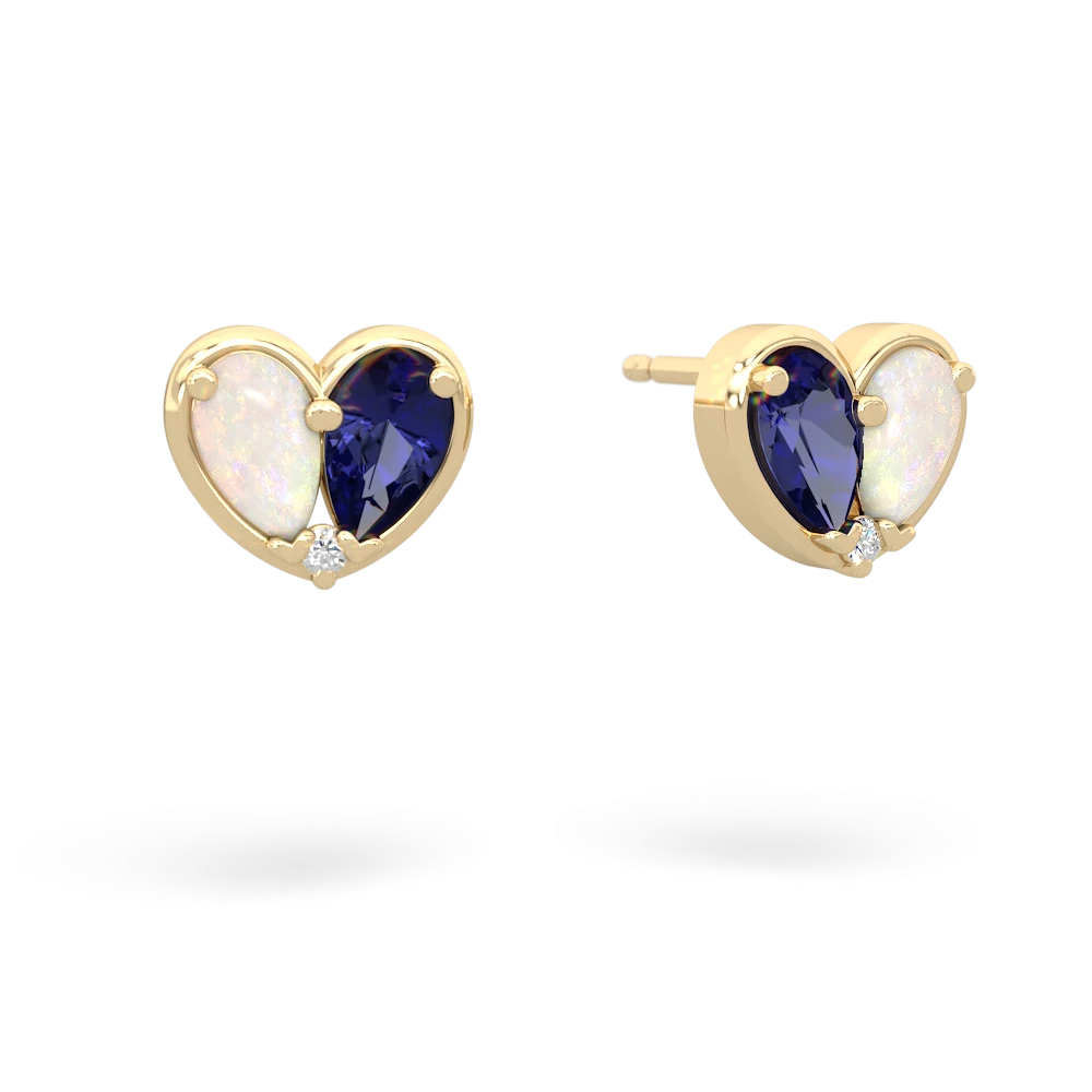 Opal 'Our Heart' 14K Yellow Gold earrings E5072