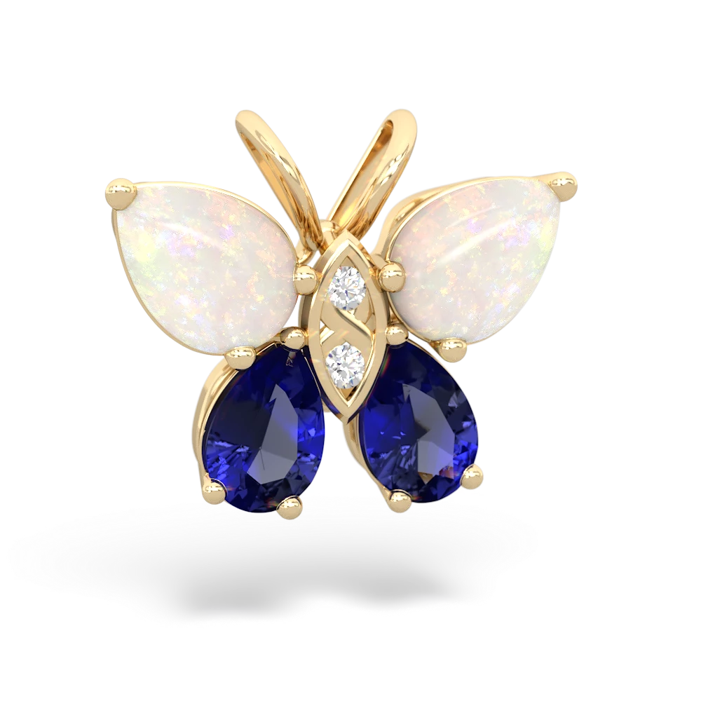 Opal Butterfly 14K Yellow Gold pendant P2215