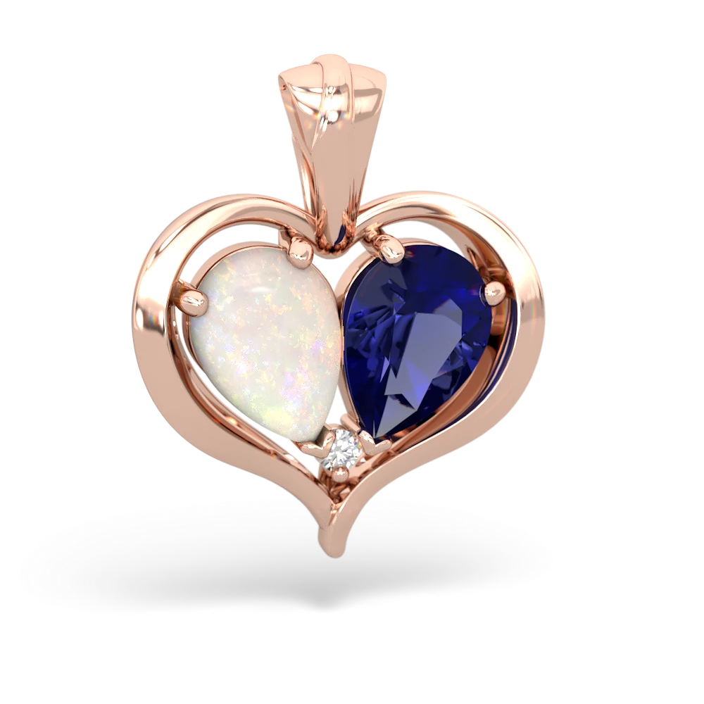 Opal Two Become One 14K Rose Gold pendant P5330