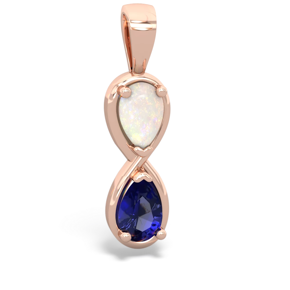 Opal Infinity 14K Rose Gold pendant P5050