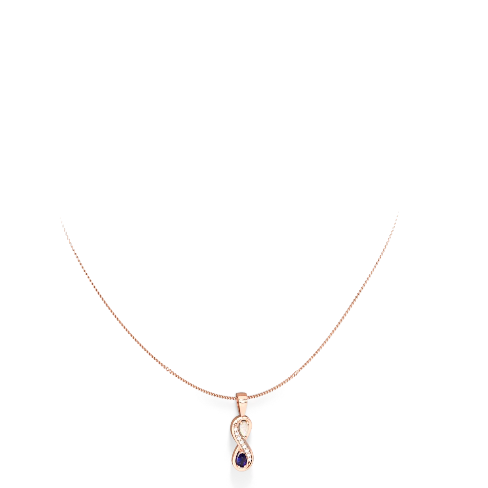 Opal Diamond Infinity 14K Rose Gold pendant P5390