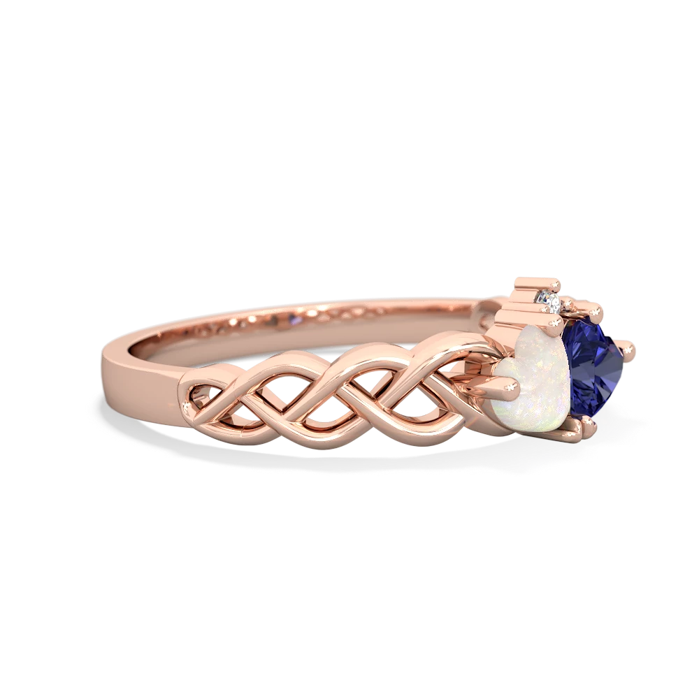 Opal Heart To Heart Braid 14K Rose Gold ring R5870