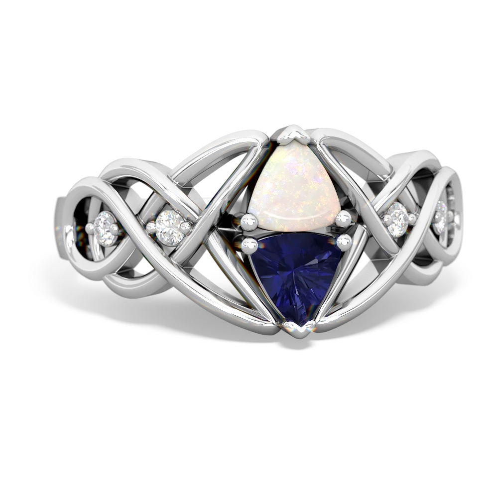 Opal Keepsake Celtic Knot 14K White Gold ring R5300