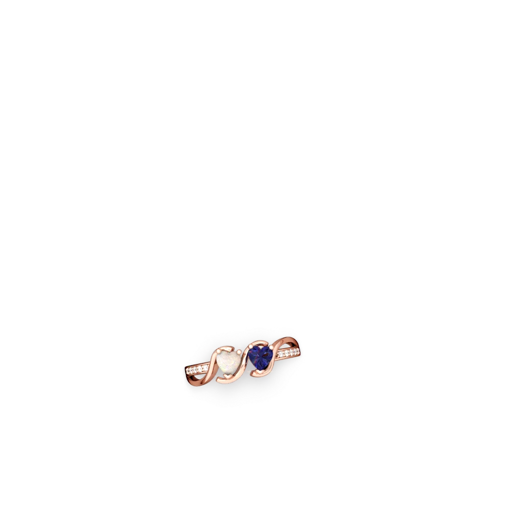 Opal Side By Side 14K Rose Gold ring R3090