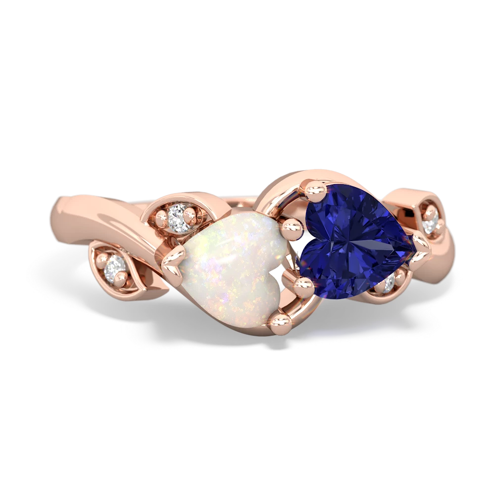 Opal Floral Elegance 14K Rose Gold ring R5790