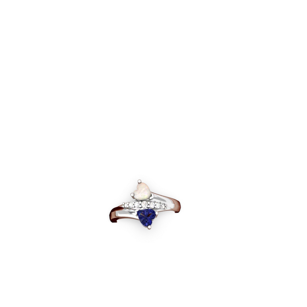 Opal Heart To Heart 14K White Gold ring R2064