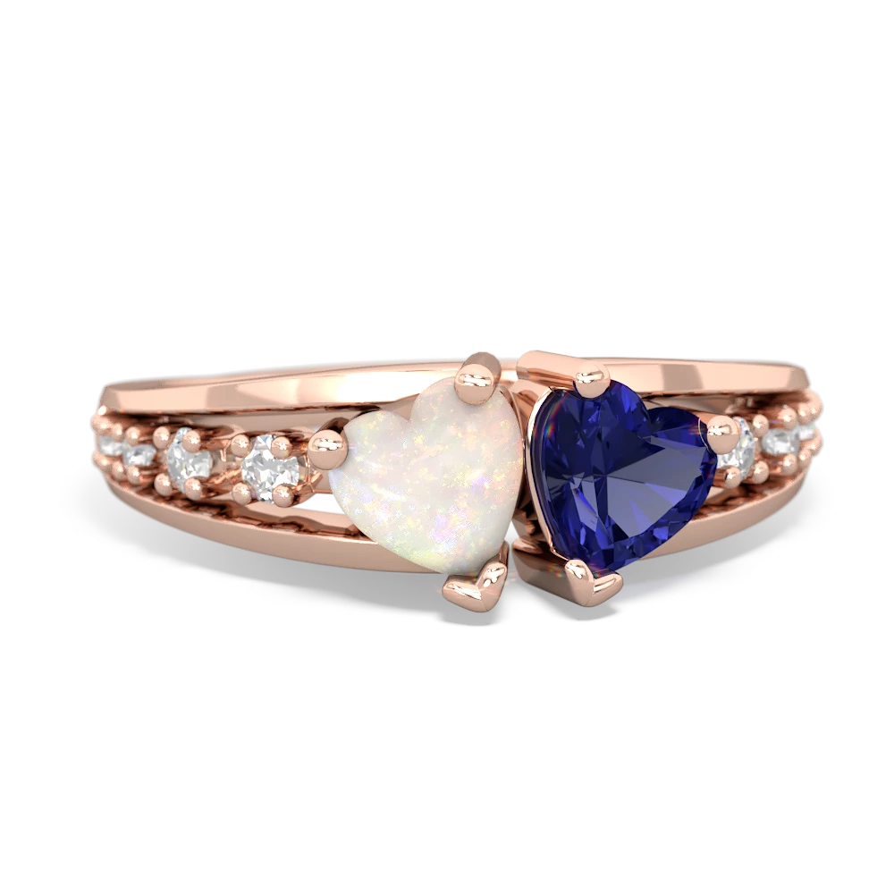 Opal Heart To Heart 14K Rose Gold ring R3342