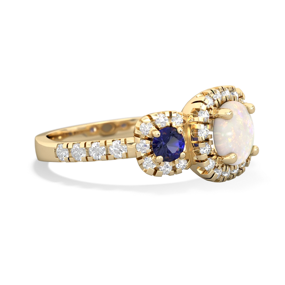 Opal Regal Halo 14K Yellow Gold ring R5350