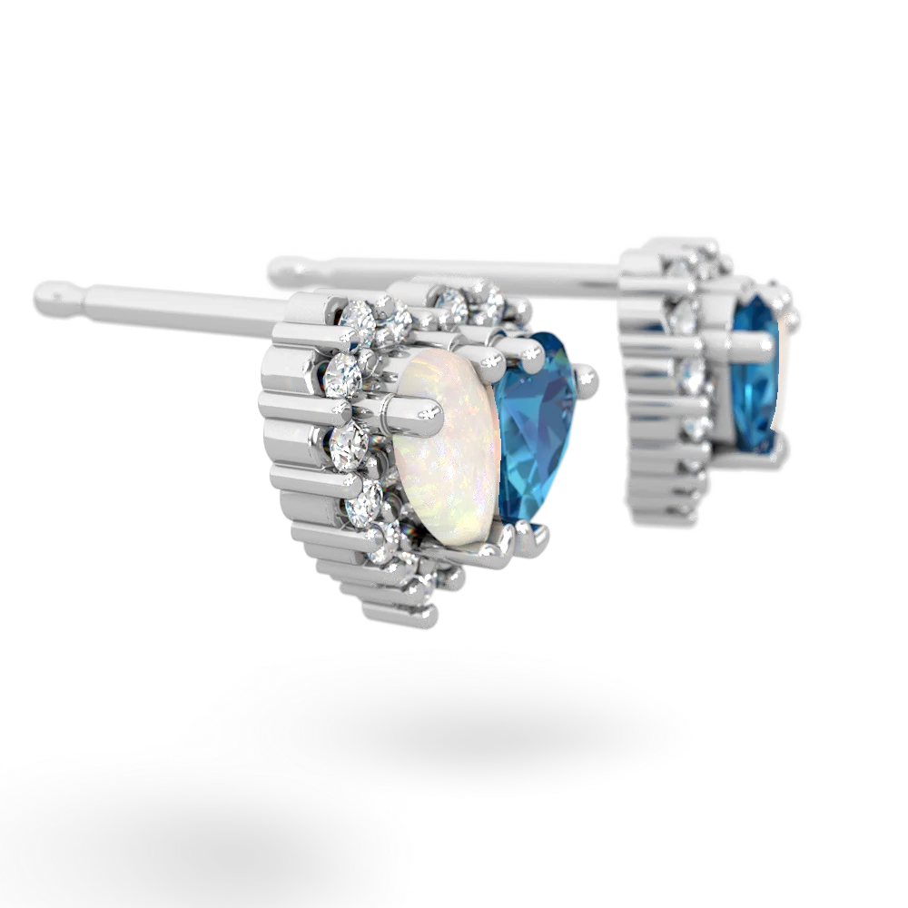 Opal Halo 14K White Gold earrings E7008