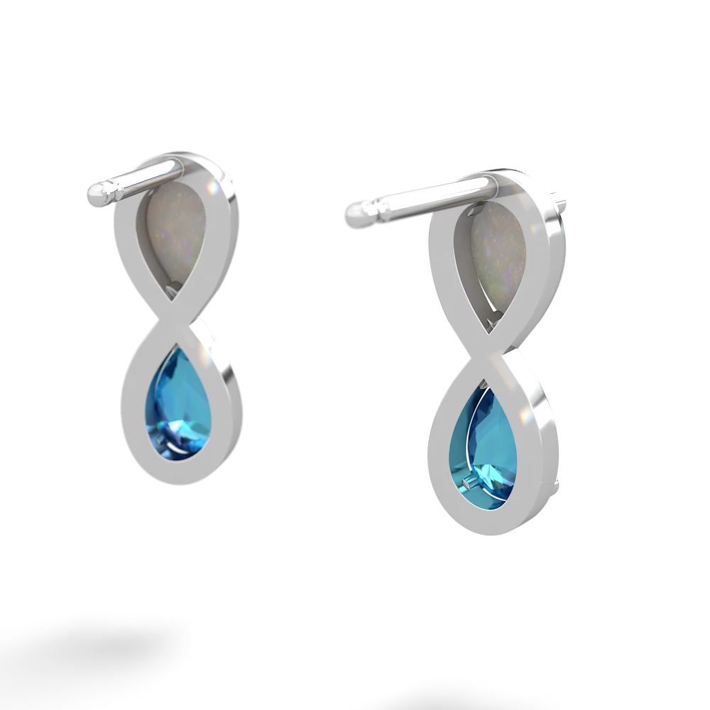 Opal Infinity 14K White Gold earrings E5050