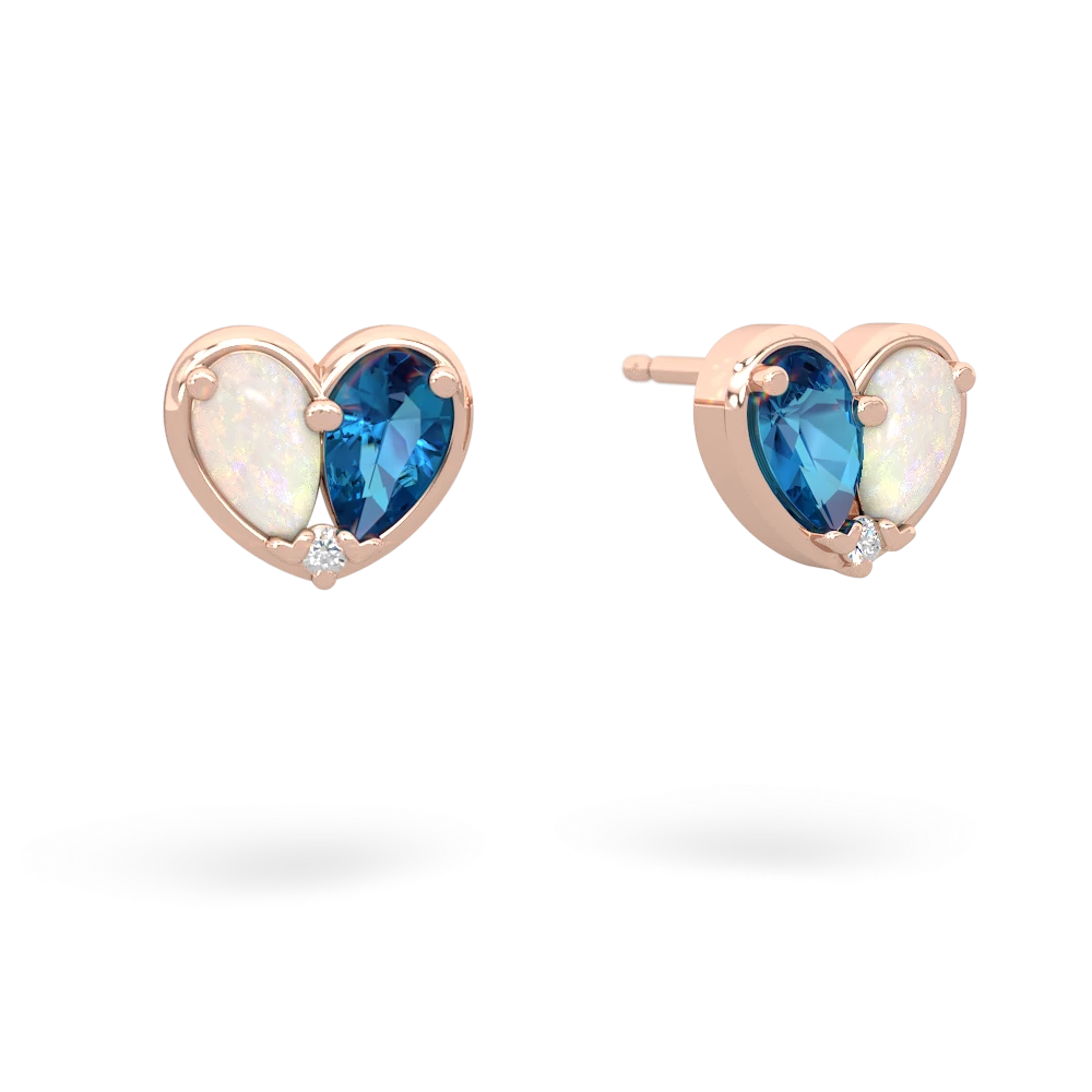 Opal 'Our Heart' 14K Rose Gold earrings E5072