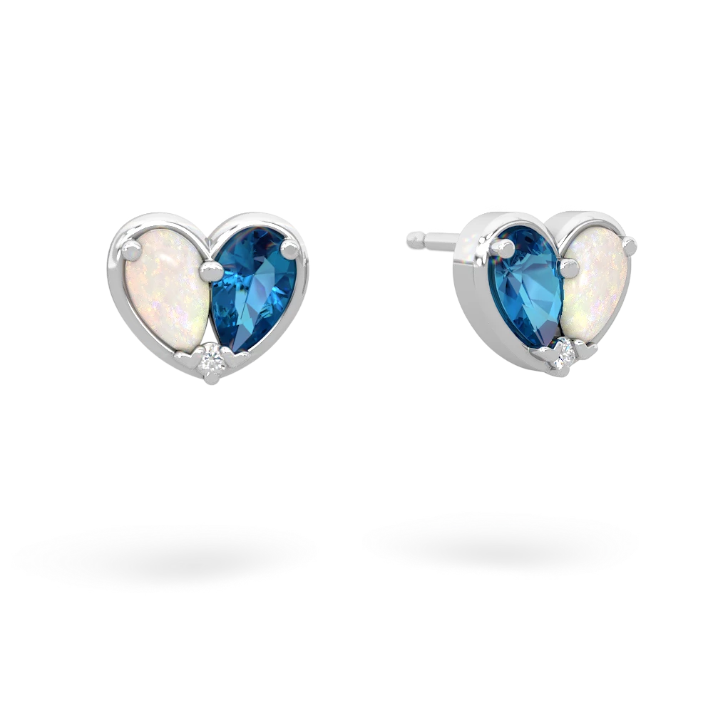 Opal 'Our Heart' 14K White Gold earrings E5072