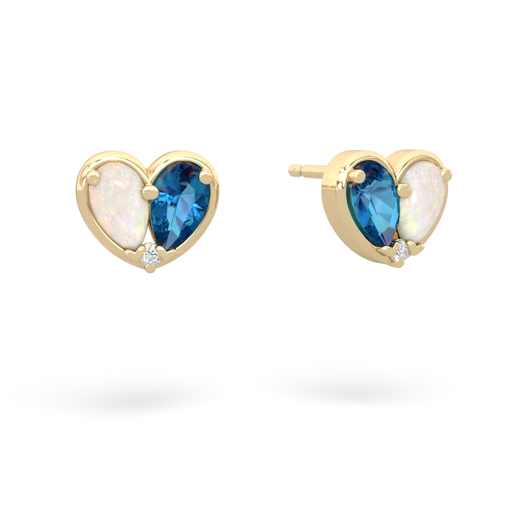 Opal 'Our Heart' 14K Yellow Gold earrings E5072