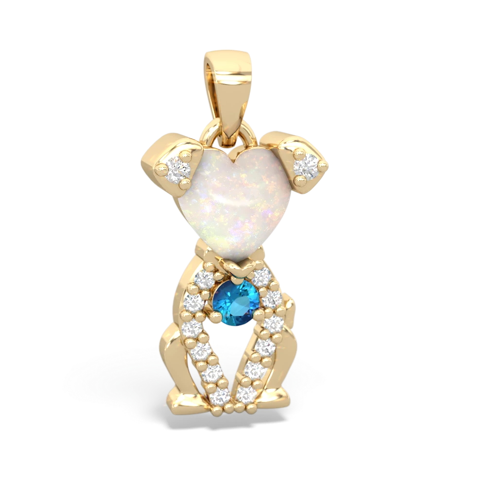 Opal Puppy Love 14K Yellow Gold pendant P5800