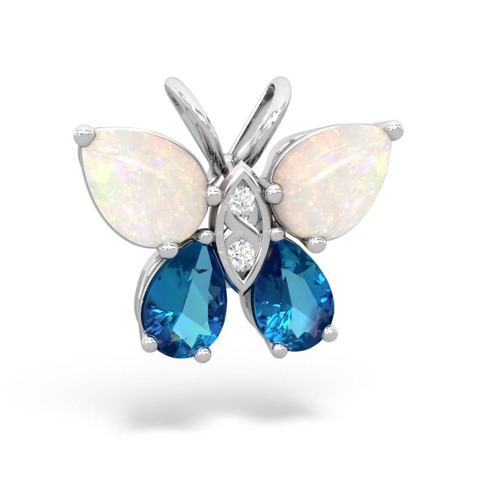 Opal Butterfly 14K White Gold pendant P2215