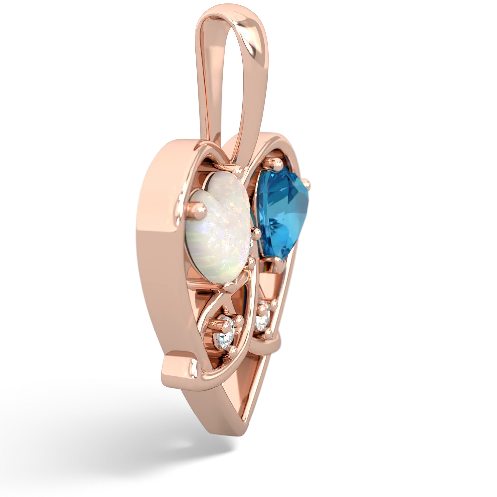 Opal Celtic Trinity Heart 14K Rose Gold pendant P5331