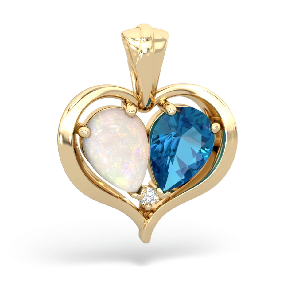 Opal Two Become One 14K Yellow Gold pendant P5330