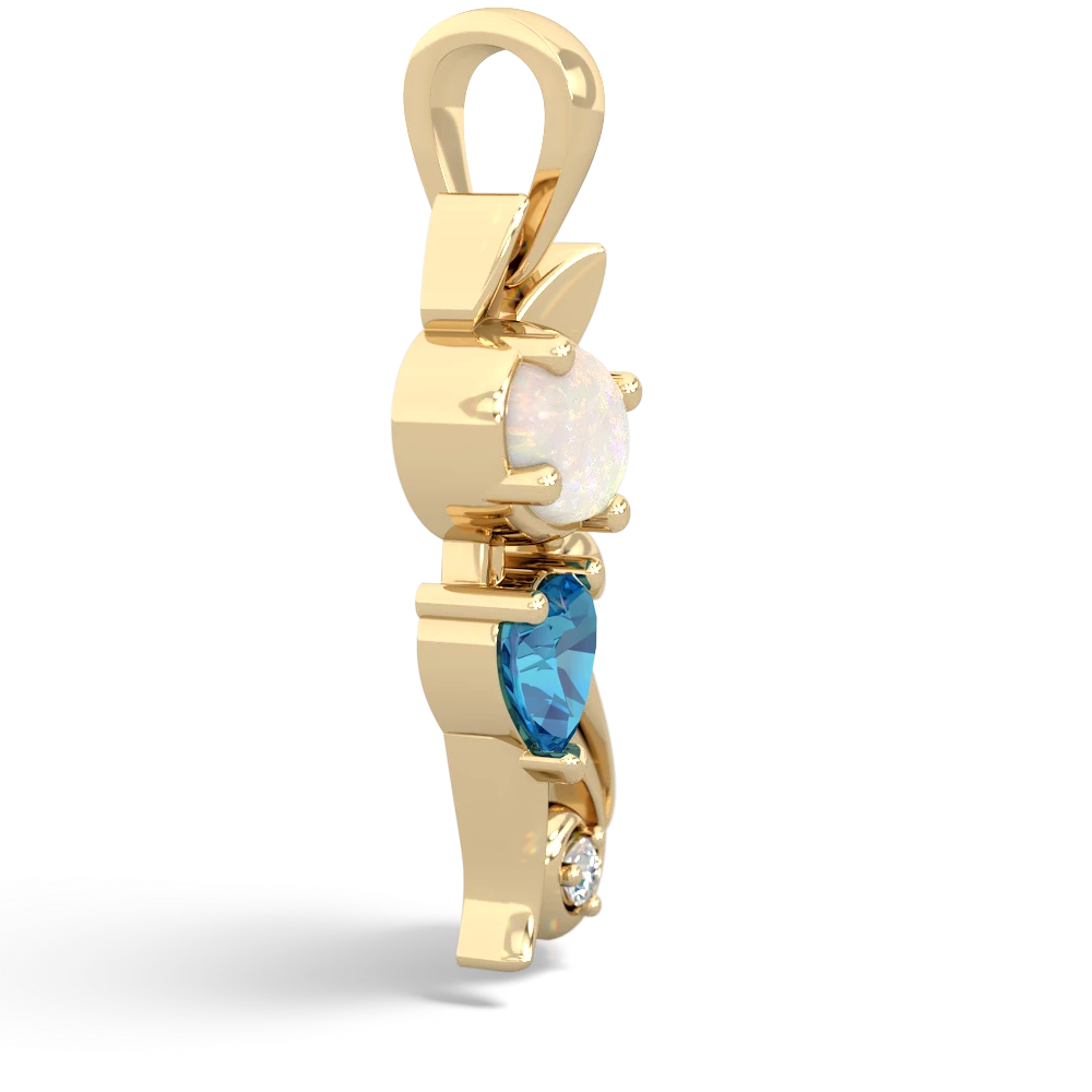 Opal Kitten 14K Yellow Gold pendant P5780