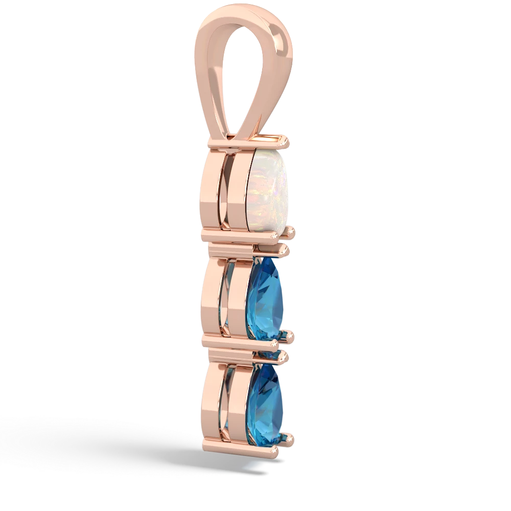 Opal Dew Drops 14K Rose Gold pendant P2251