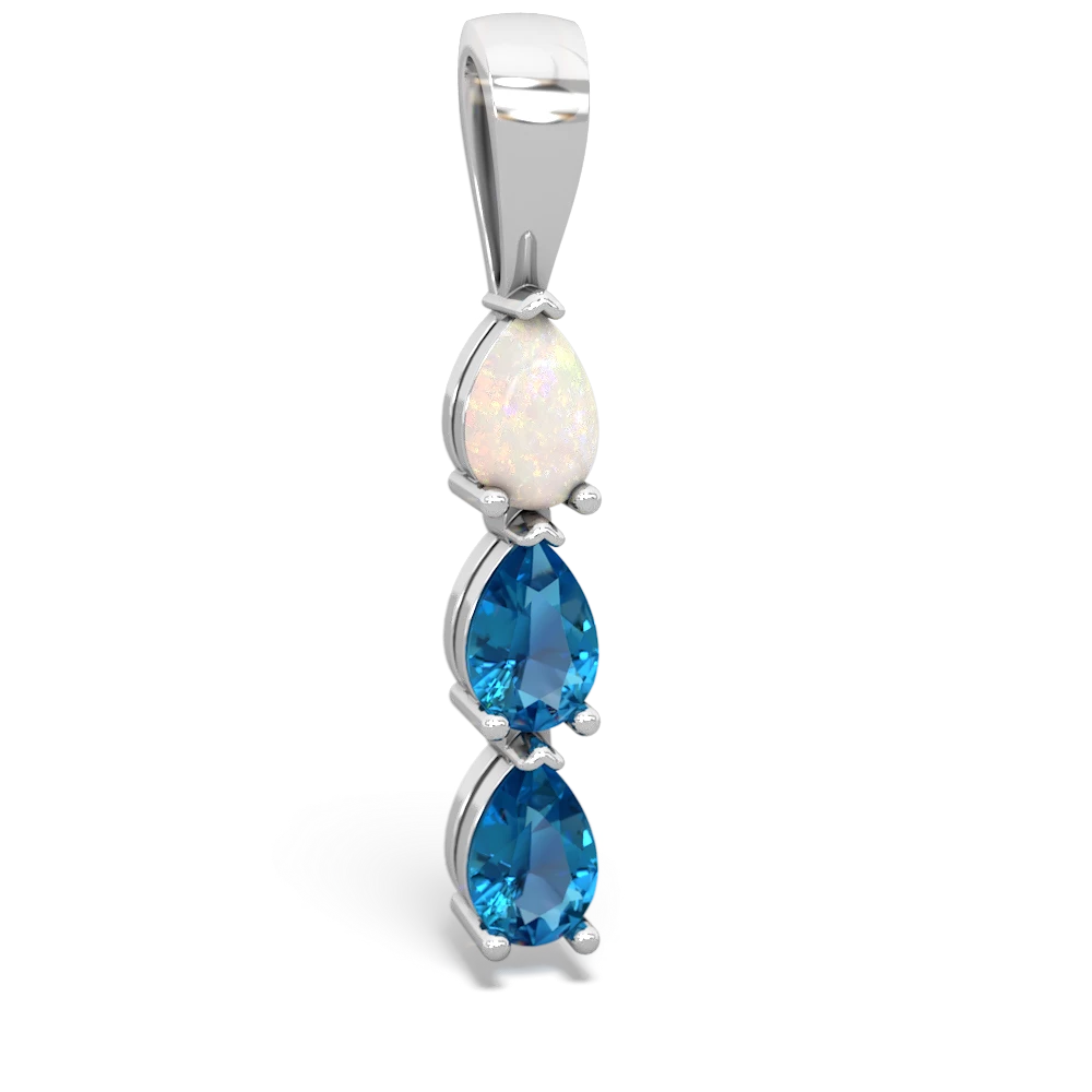 Opal Dew Drops 14K White Gold pendant P2251