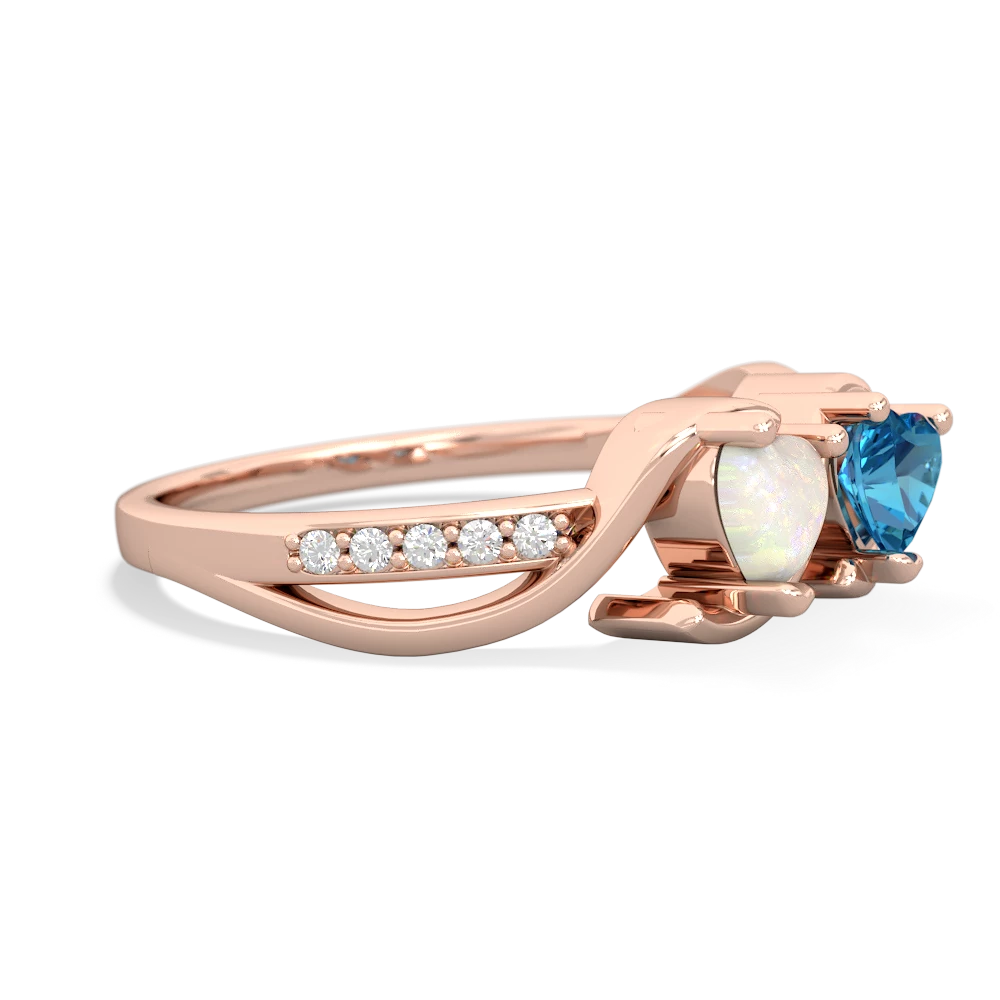 Opal Side By Side 14K Rose Gold ring R3090