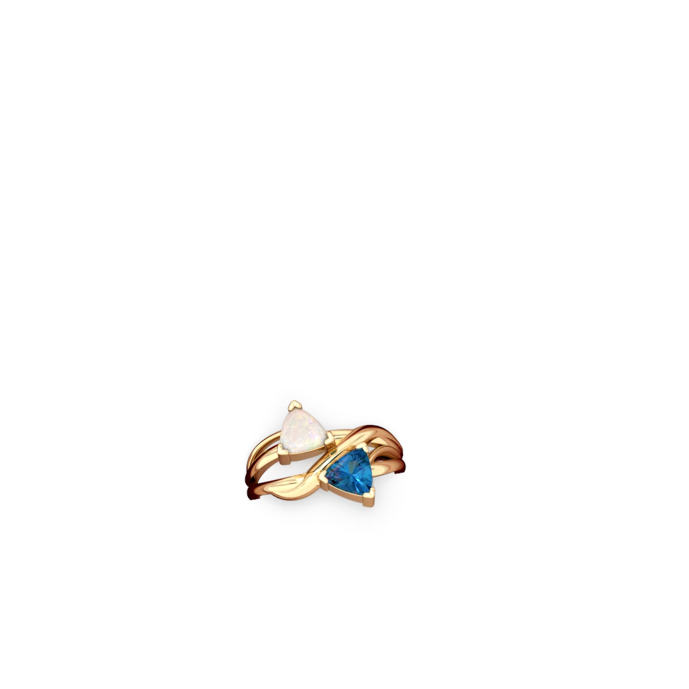 Opal Split Band Swirl 14K Yellow Gold ring R2341