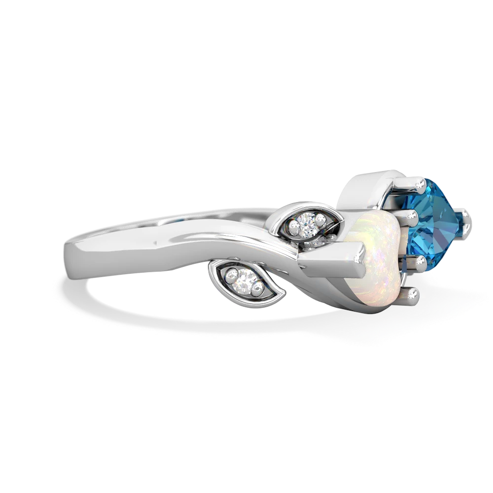 Opal Floral Elegance 14K White Gold ring R5790