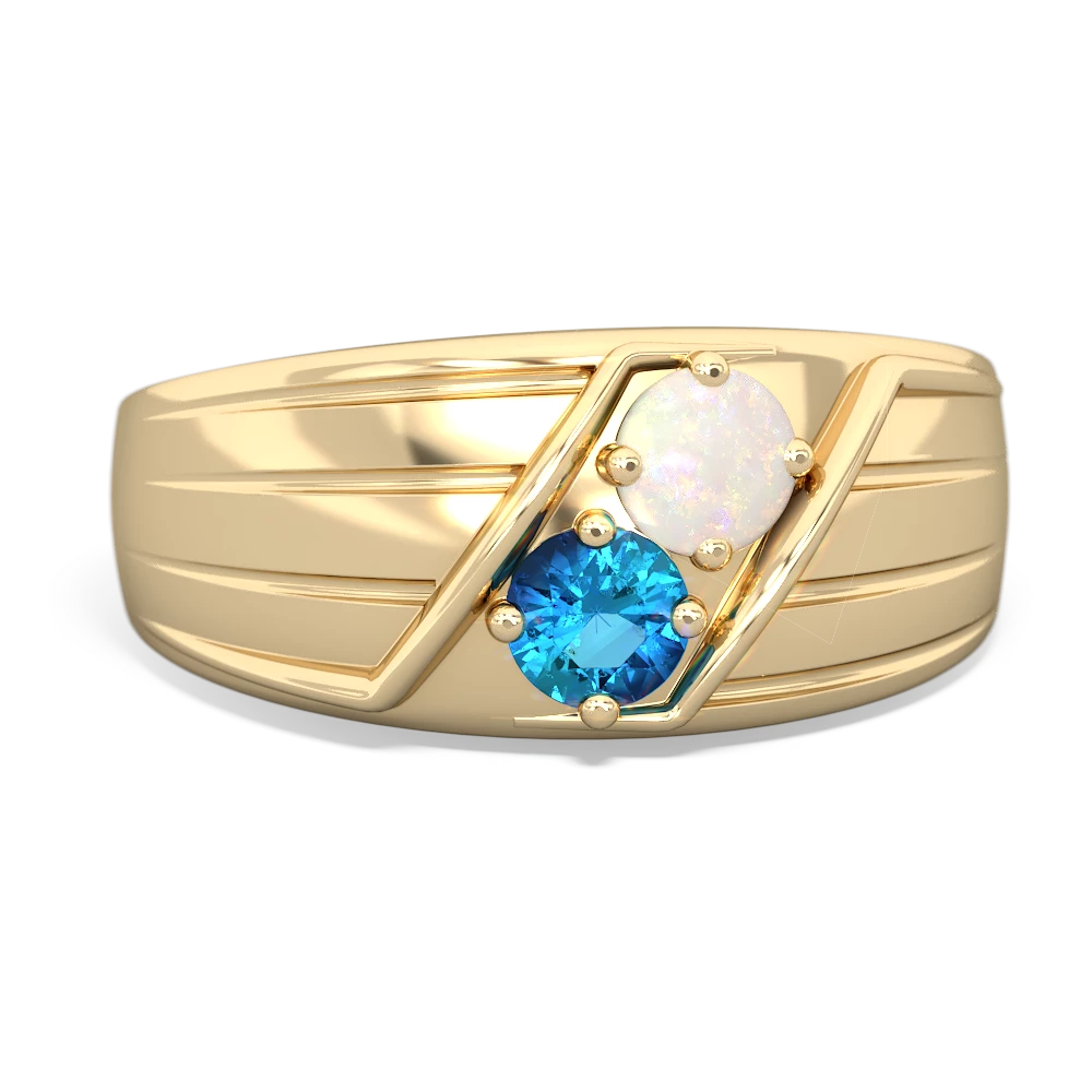 Opal Men's Streamline 14K Yellow Gold ring R0460